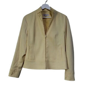 Emanuel Ungaro lemon yellow moto style jacket size 8